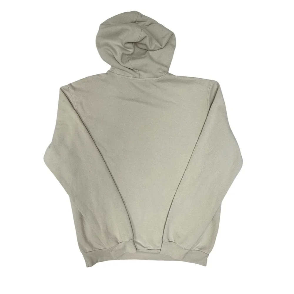Adidas Mens Essentials Embroidered Logo Hoodie Beige Tan Pullover Medium